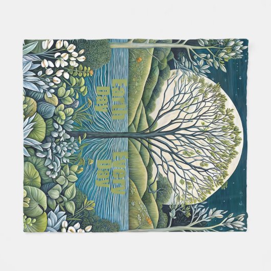 Dag van de Aarde Fleece Deken (Voorkant (Horizontaal))