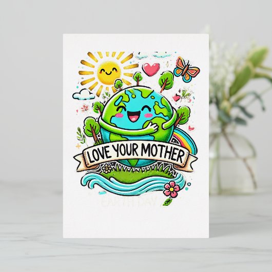 Dag van de Aarde Folie Uitnodiging (Staand Voorkant)