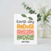 dag van de aarde, ga groen, kunst eenvoudige elega briefkaart (Staand voorkant)