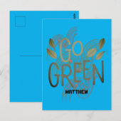 dag van de aarde, ga groen, kunst eenvoudige elega briefkaart (Voorkant / Achterkant)