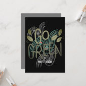 dag van de aarde, ga groen, kunst eenvoudige elega kaart (Voorkant / Achterkant in situ)