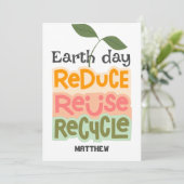dag van de aarde, ga groen, kunst eenvoudige elega kaart (Staand voorkant)