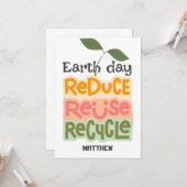 dag van de aarde, ga groen, kunst eenvoudige elega kaart (Voorkant / Achterkant in situ)