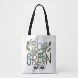dag van de aarde, ga groen, kunst eenvoudige elega tote bag