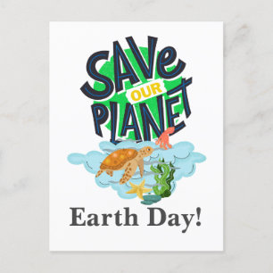 dag van de aarde, ga groen, Save Our Planet Post Briefkaart