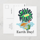dag van de aarde, ga groen, Save Our Planet Post Briefkaart (Voorkant / Achterkant)