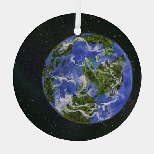 Dag van de Aarde Glas Ornament (Achterkant)