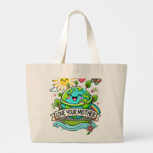 Dag van de Aarde Grote Tote Bag (Achterkant)
