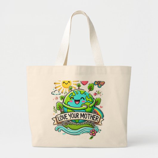 Dag van de Aarde Grote Tote Bag (Voorkant)