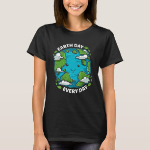 Dag van de Aarde Iedere dag Cute Environmental Eco T-shirt