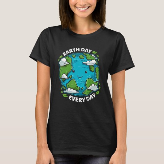Dag van de Aarde Iedere dag Cute Environmental Eco T-shirt (Voorkant)