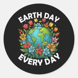 Dag van de aarde Iedere dag regenboog Wereldbol re Ronde Sticker