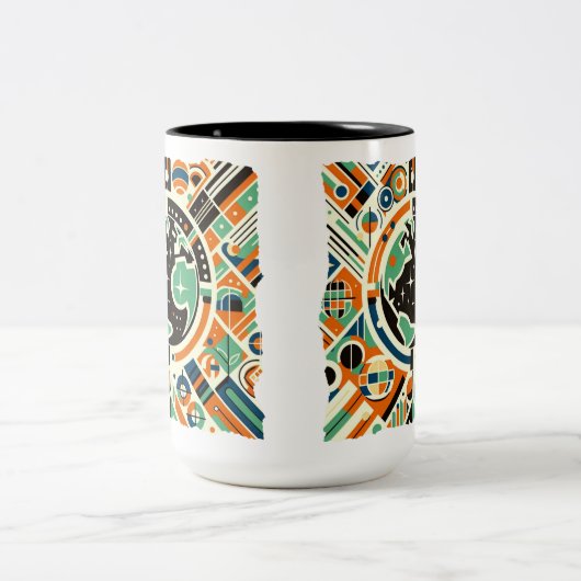 Dag van de Aarde in Art Deco Tweekleurige Koffiemok (Center)