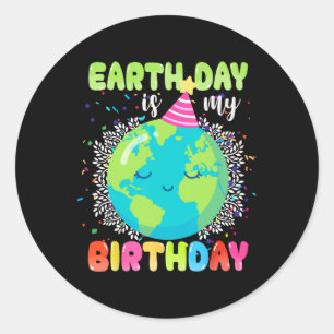 Dag van de Aarde is mijn verjaardag 22 april Ronde Sticker