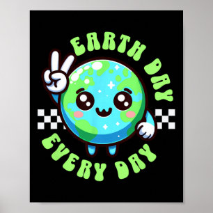 Dag van de Aarde Kawaii Elke Dag Kinder Planeet Pe Poster
