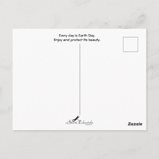 Dag van de Aarde: Krabappelbloesems in Gouache Briefkaart (Achterkant)