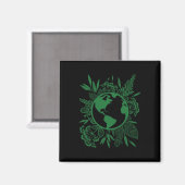 Dag van de Aarde Live Groene Vrede Magneet (Voorkant / Achterkant)