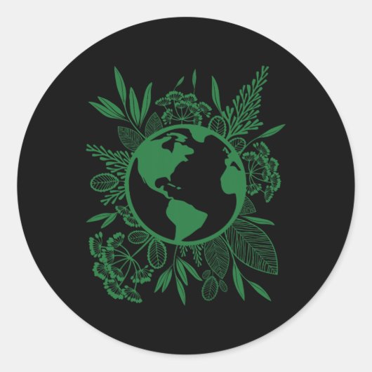Dag van de Aarde Live Groene Vrede Ronde Sticker (Voorkant)