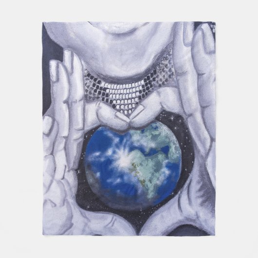 Dag van de Aarde Moeder Fleece Deken (Voorkant)