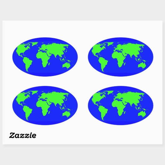 Dag van de Aarde Ovale Sticker (Vel)