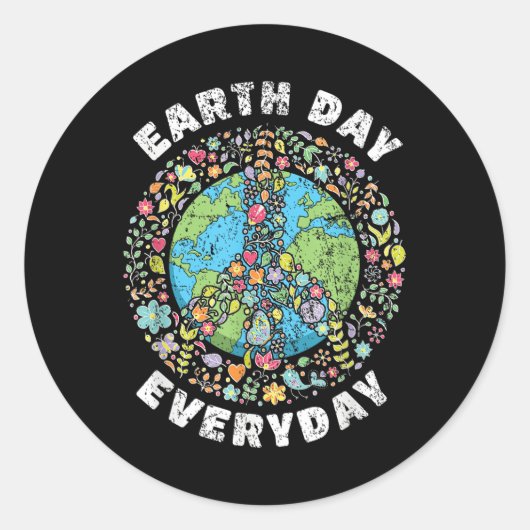 Dag van de Aarde Overdag Dag Dag van de Aarde Ronde Sticker (Voorkant)