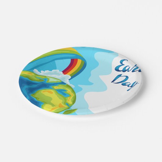 Dag van de Aarde Papieren Bordje (Gekanteld)