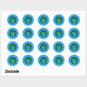 Dag van de Aarde - Planeet Aarde - Conservatie - E Ronde Sticker (Vel)