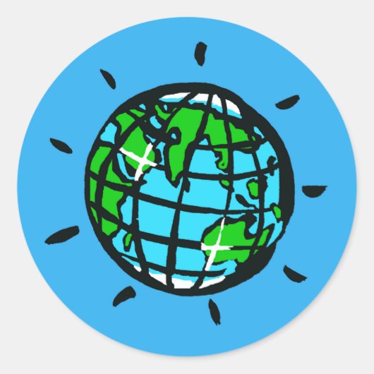 Dag van de Aarde - Planeet Aarde - Conservatie - E Ronde Sticker (Voorkant)