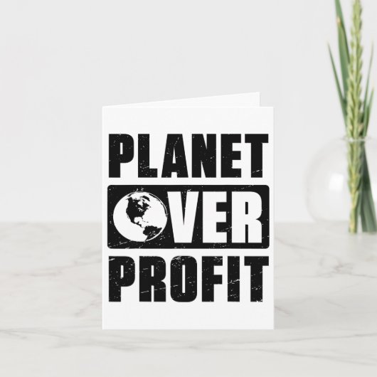 Dag van de Aarde Planeet Boven Winst Milieu Klimaa Kaart (Voorkant)