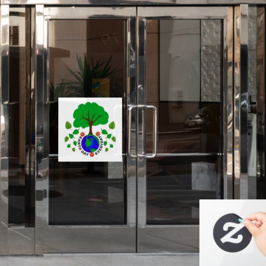 Dag van de Aarde  Raamsticker (Kantoordeur)
