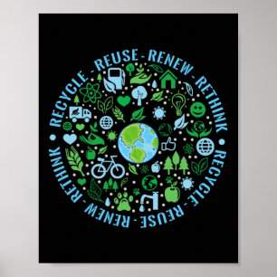 Dag van de Aarde Recyclen Hergebruik Herstel Herde Poster