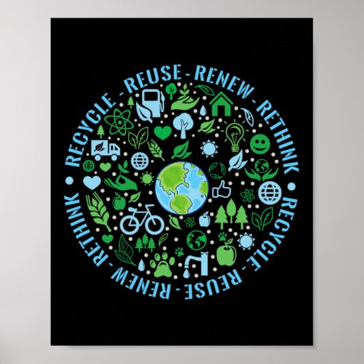 Dag van de Aarde Recyclen Hergebruik Herstel Herde Poster (Voorkant)