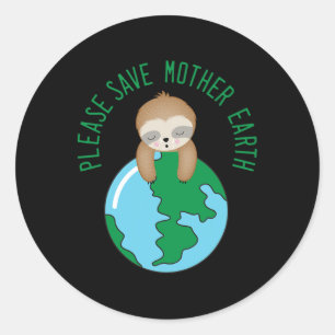Dag van de Aarde, red alstublieft Moeder Aarde hui Ronde Sticker