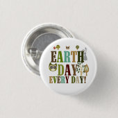 Dag van de Aarde Ronde Button 3,2 Cm (Voorkant /achterkant)