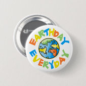 Dag van de Aarde Ronde Button 5,7 Cm (Voorkant /achterkant)