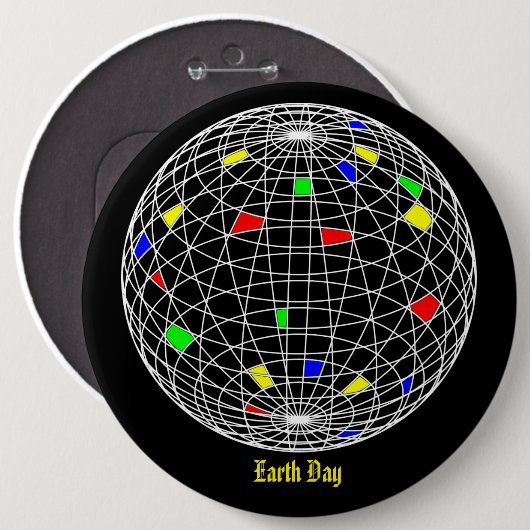 Dag van de Aarde Ronde Button 6,0 Cm (Voorkant /achterkant)