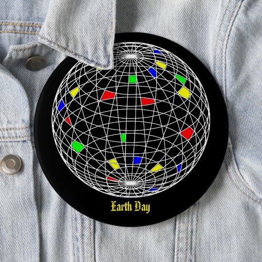Dag van de Aarde Ronde Button 6,0 Cm (In situ)