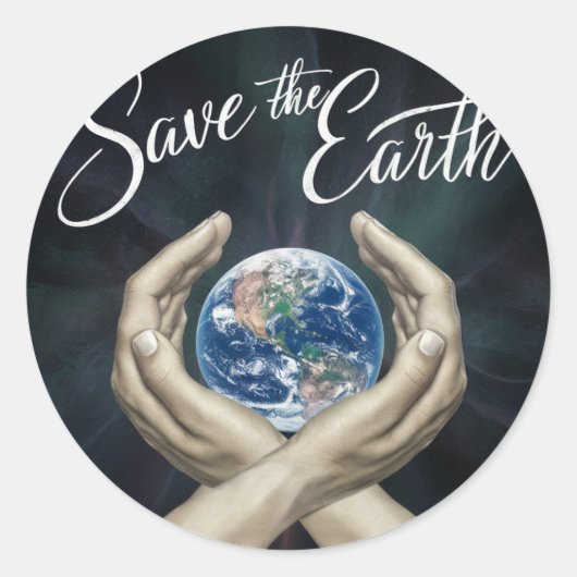 Dag van de Aarde Save the Earth Children's Ronde Sticker (Voorkant)