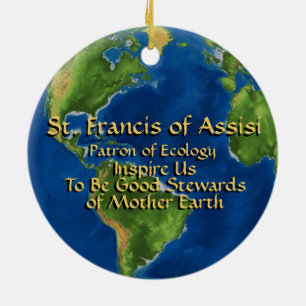 Dag van de Aarde & Sint-Franciscus van Assisi Keramisch Ornament
