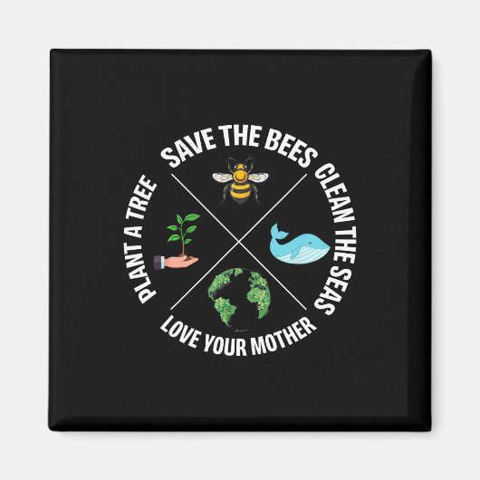 Dag van de Aarde sparen het bijenPlant meer bomen Magneet (Voorkant)