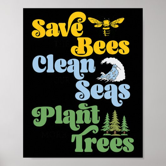 Dag van de Aarde sparen het bijenPlant meer bomen  Poster (Voorkant)