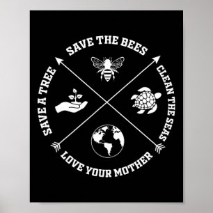 Dag van de Aarde sparen het bijenPlant meer bomen  Poster