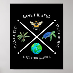 Dag van de Aarde sparen het bijenPlant meer bomen Poster