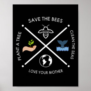 Dag van de Aarde sparen het bijenPlant meer bomen  Poster
