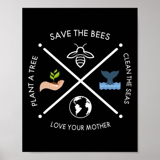 Dag van de Aarde sparen het bijenPlant meer bomen Poster (Voorkant)