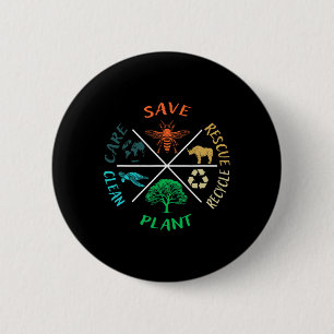 Dag van de Aarde sparen het bijenPlant meer bomen Ronde Button 5,7 Cm