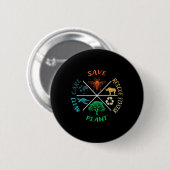 Dag van de Aarde sparen het bijenPlant meer bomen Ronde Button 5,7 Cm (Voorkant /achterkant)