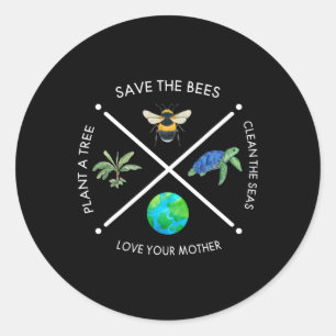 Dag van de Aarde sparen het bijenPlant meer bomen Ronde Sticker