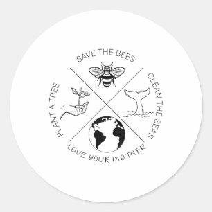 Dag van de Aarde sparen het bijenPlant meer bomen Ronde Sticker