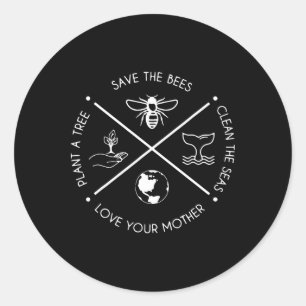 Dag van de Aarde sparen het bijenPlant meer bomen Ronde Sticker